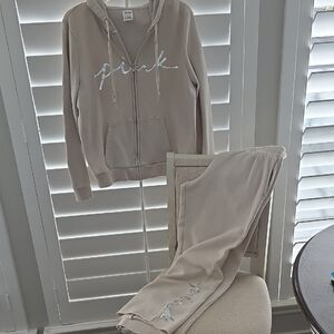 PINK Victoria's Secret Beige Fleece Apparel